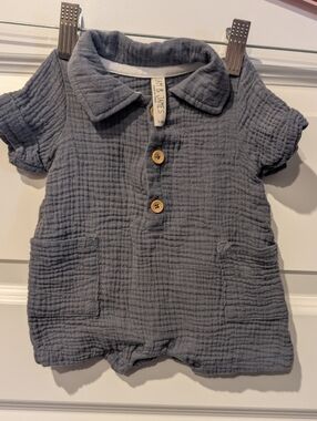 Gray  Baby Romper Overalls